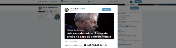 Mesmo no hospital, Bolsonaro repercute condenação de Lula