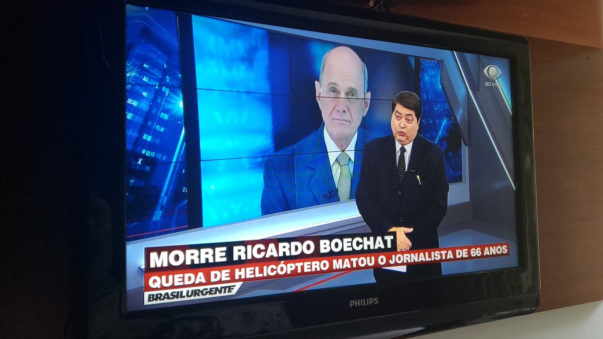 Datena se emociona ao noticiar a morte de Ricardo Boechat