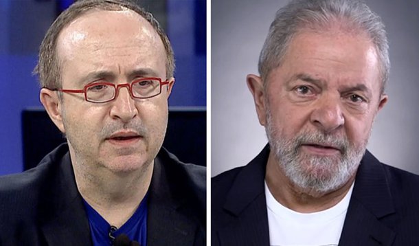 Jornalista Reinaldo Azevedo e o ex-presidente Lula