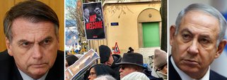 Escracho e protesto em Davos para Bolsonaro e Netanyahu