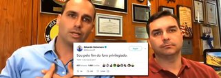 Flávio Bolsonaro, que agora apela ao foro, defendia o fim do foro privilegiado