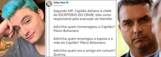 Felipe Neto faz conexão entre Bolsonaro, Queiroz e o escritório do crime