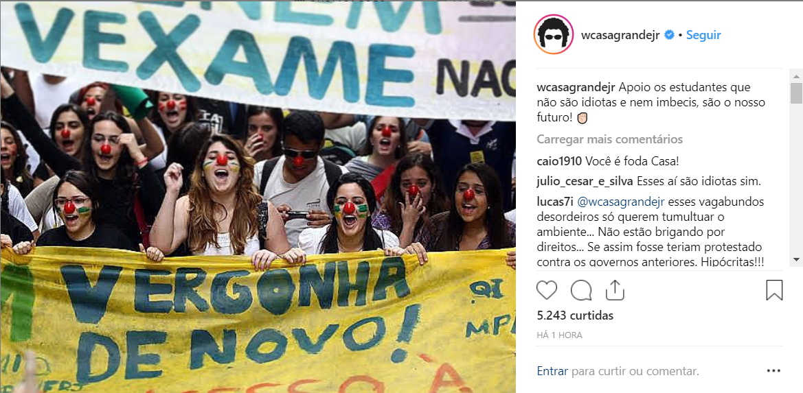 Casagrande rebate Bolsonaro: estudantes são o nosso futuro