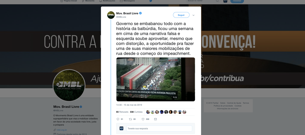 Até o MBL reconhece: esquerda faz uma de suas maiores mobilizações desde o impeachment