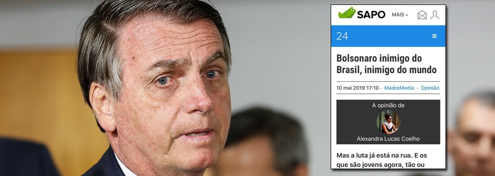 Bolsonaro inimigo do Brasil, inimigo do mundo, diz site de Portugal