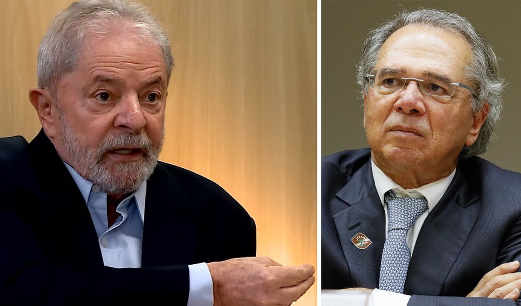 Luiz Inácio Lula da Silva (à esq.) e Paulo Guedes