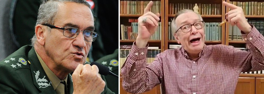 Condecorado por Bolsonaro, Olavo agora insulta o general Villas-Boas de forma asquerosa