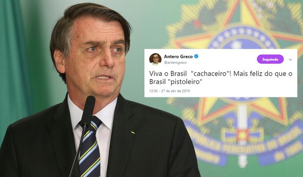 Antero Greco ironiza Bolsonaro: “viva o Brasil ‘cachaceiro’”