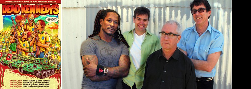 Arte da turnê Dead Kennedys Brasil 2019 com 'Família Bozo' faz história