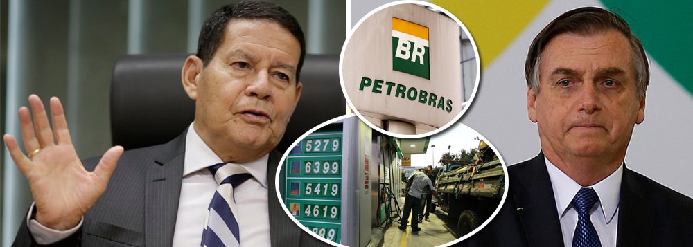 Mourão culpa Bolsonaro por nova política da Petrobrás
