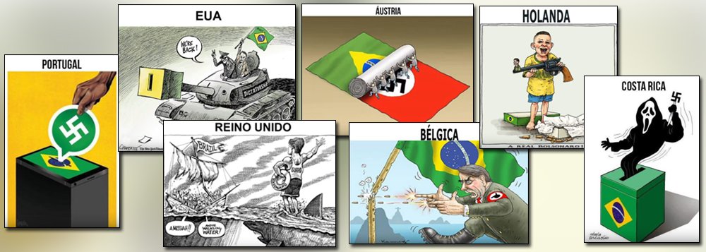 Chargistas de todo o mundo mostram repulsa internacional a Bolsonaro