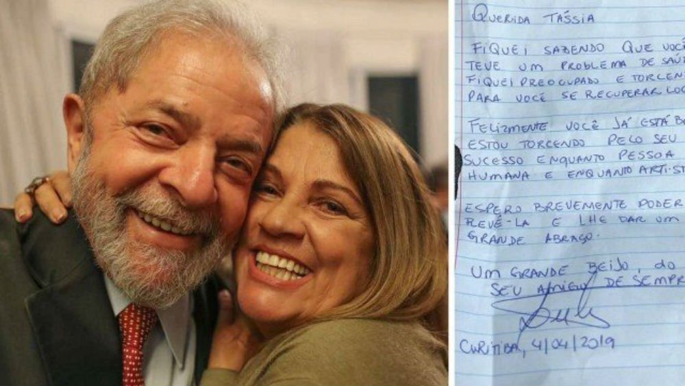 Após passar por UTI, Tássia Camargo se emociona com carta de Lula: meu maior e melhor presidente