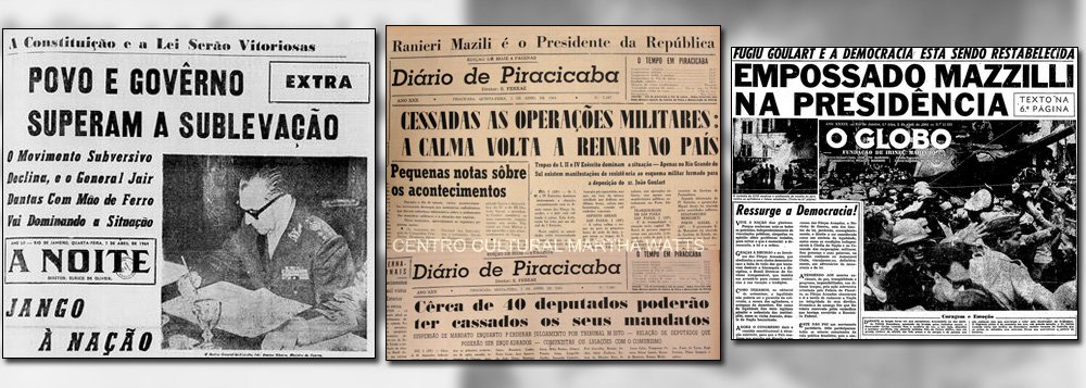 Mário Magalhães destaca capas de 20 jornais e revistas que apoiaram o golpe de 64