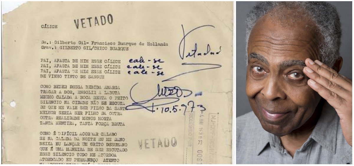 Gil critica celebração ao golpe de 64 ao relembrar censura à música 'Cálice'