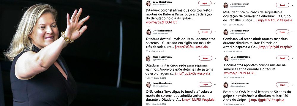 Joice, que hoje exalta 1964, condenava ditadura