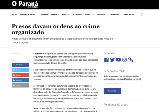 Jornalista recebe ameaça a partir de email do ministério da Justiça