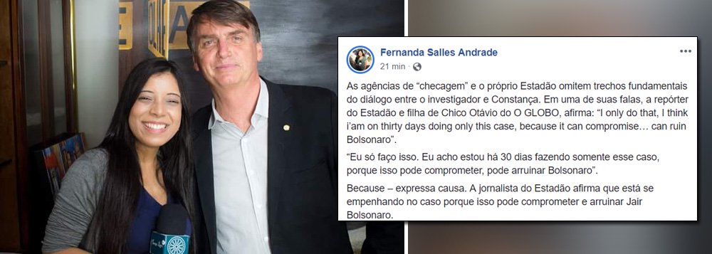 Ataque a jornalista foi fake news armada pelo PSL de Bolsonaro