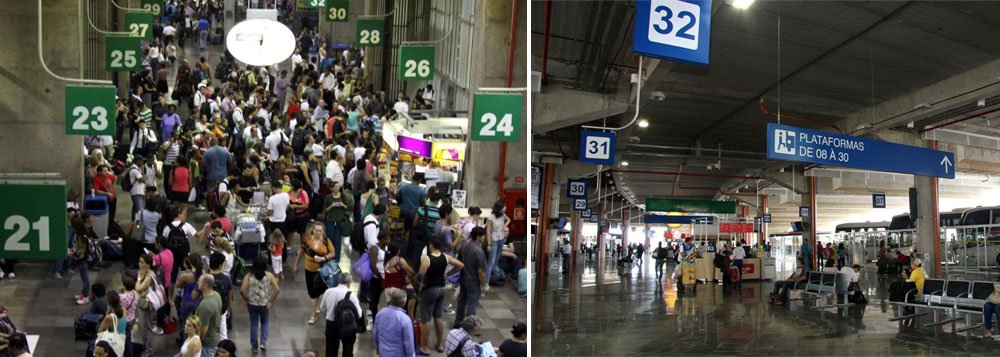 Feriado lota terminais em São Paulo