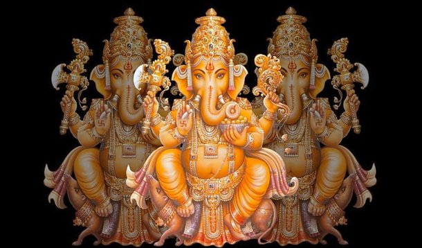 Ganesh dá as boas-vindas a visitante de exposição indiana