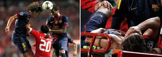 Puyol, capitão do Barcelona, desloca o cotovelo