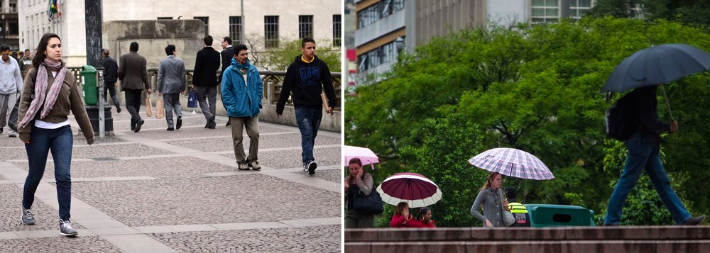 Massa de ar polar derruba temperaturas na capital