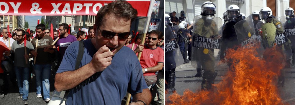 Gregos botam pra quebrar em Atenas