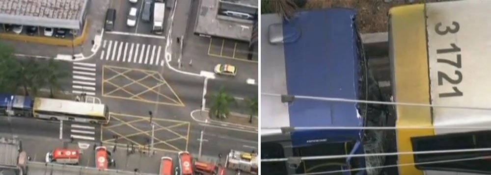 Choque entre dois ônibus deixa 21 pessoas feridas