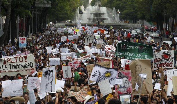 Indignados mexicanos fazem novo protesto na capital