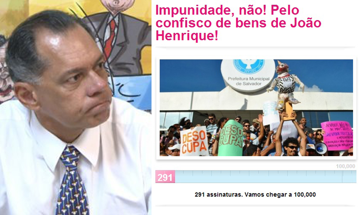 ONG pede confisco dos bens de João Henrique