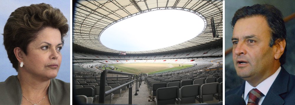 Dilma e Aécio, frente a frente no Mineirão
