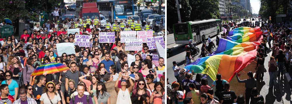 Centenas participam da 'Caminhada Lésbica' em SP