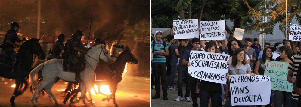 Protesto contra tarifa do transporte termina em pancadaria
