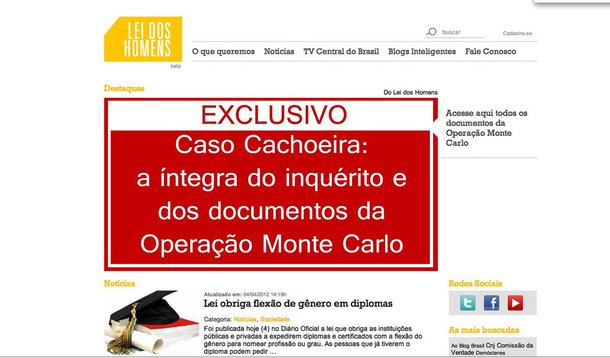 Site de deputado publica inquérito da Monte Carlo