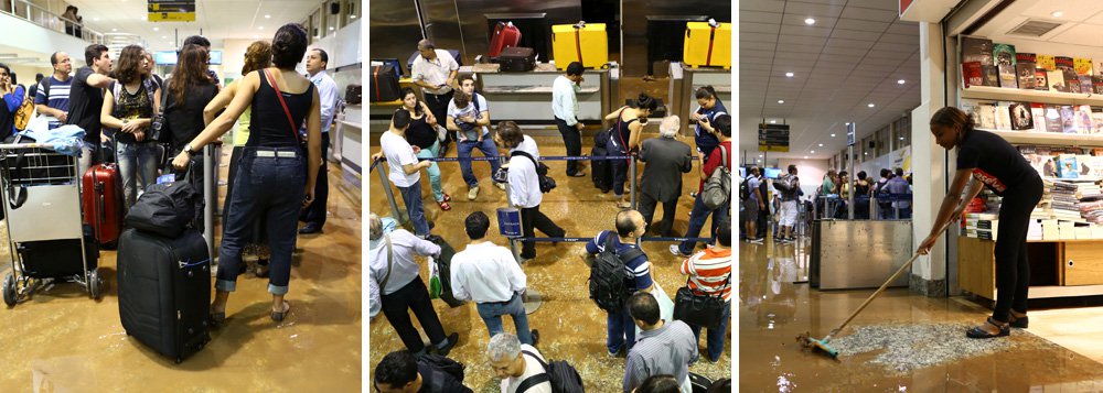 Aeroporto da Pampulha vira água e lama