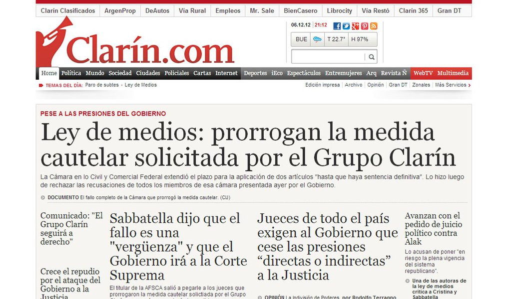Justiça argentina prorroga prazo para definir '7D'