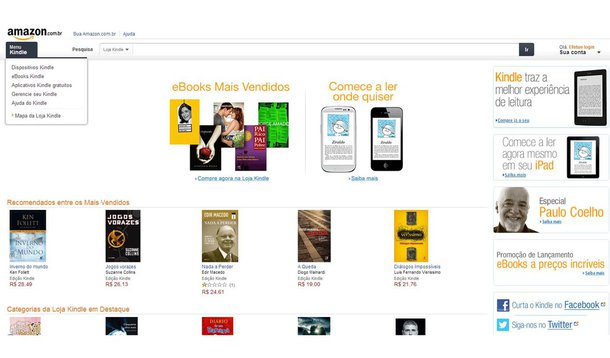 Amazon lança loja de e-books no Brasil