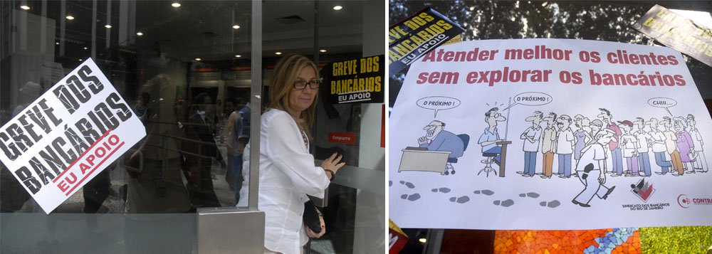 No Rio, bancários param contra demissões