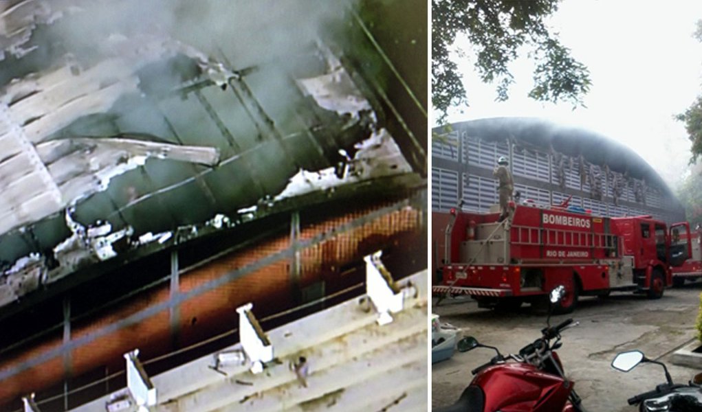 Incêndio destrói parte de ginásio do Flamengo
