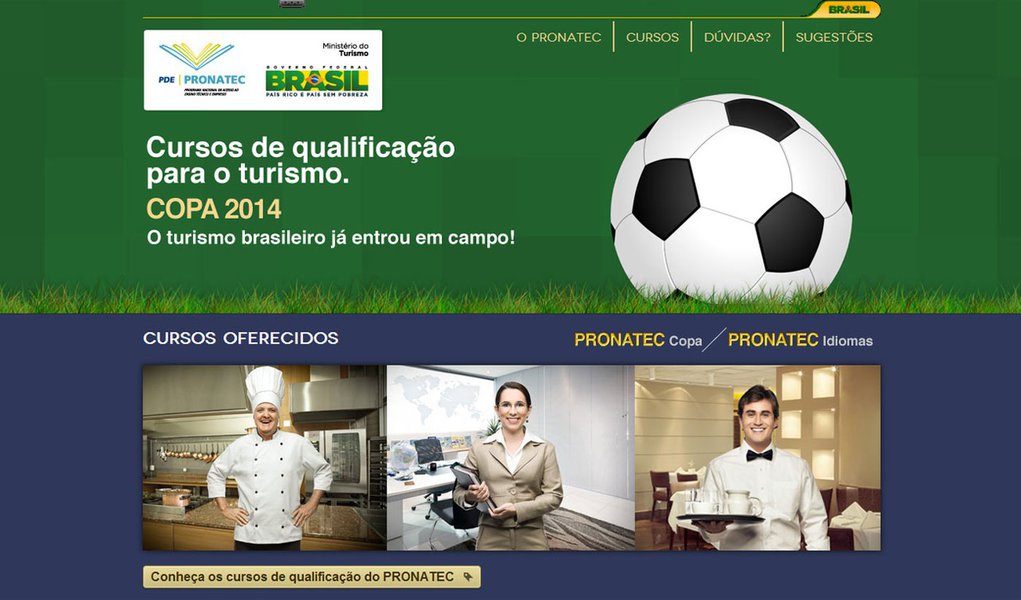 Governo oferece cursos grátis para trabalhos na Copa