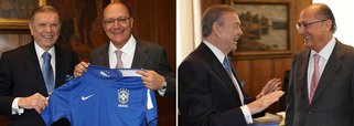 Marin e Alckmin discutem obras da Copa em SP