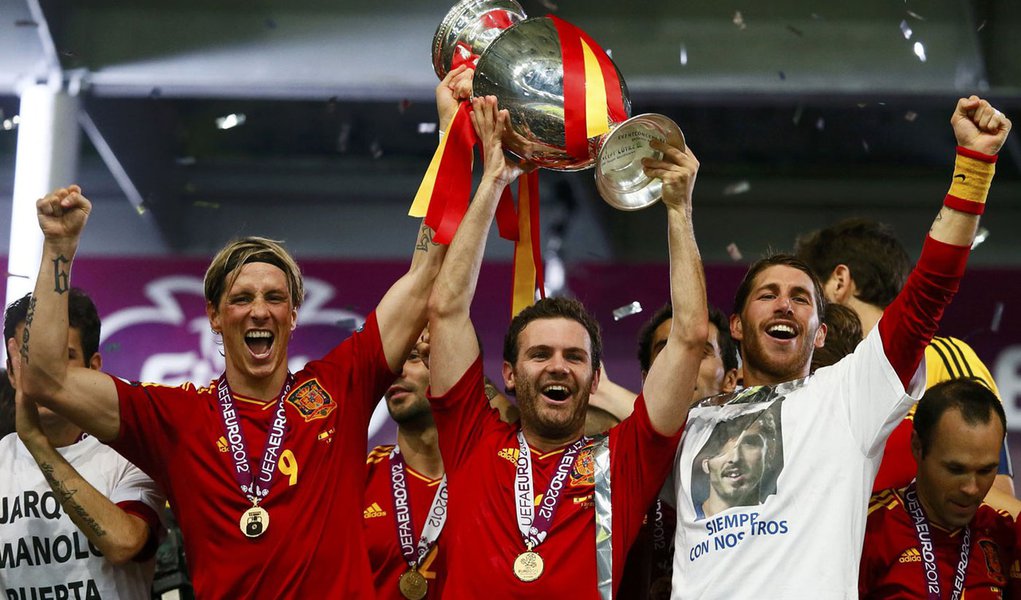 Espanha domina seleção da Eurocopa