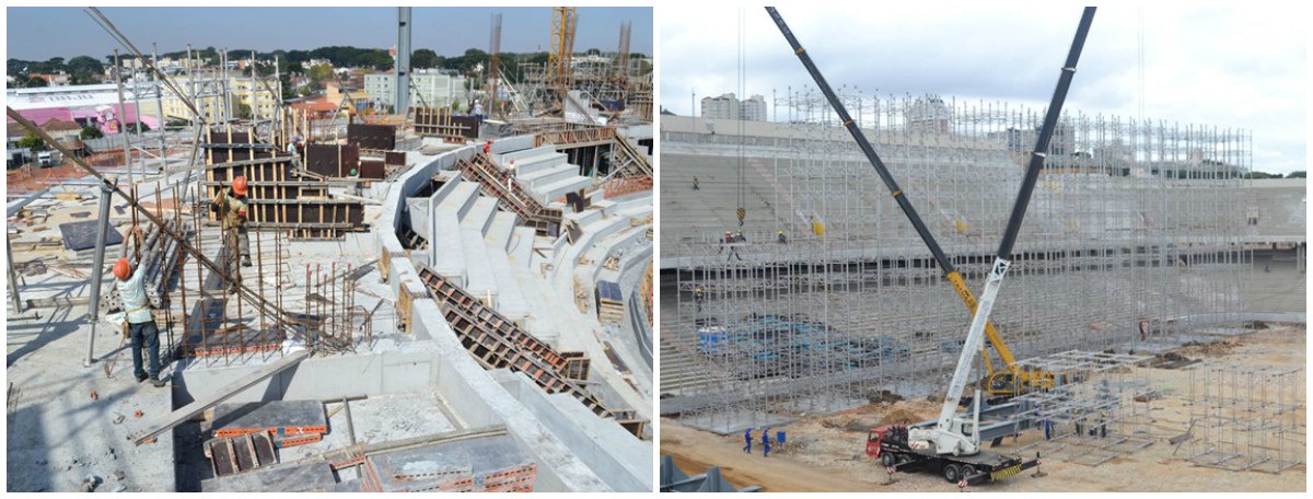 Arena da Baixada, em Curitiba, 62,30% pronta