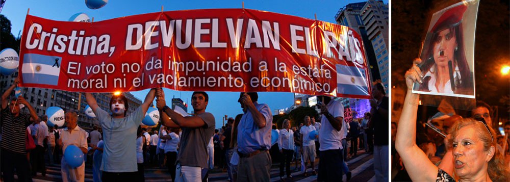 Milhares protestam contra Cristina Kirchner