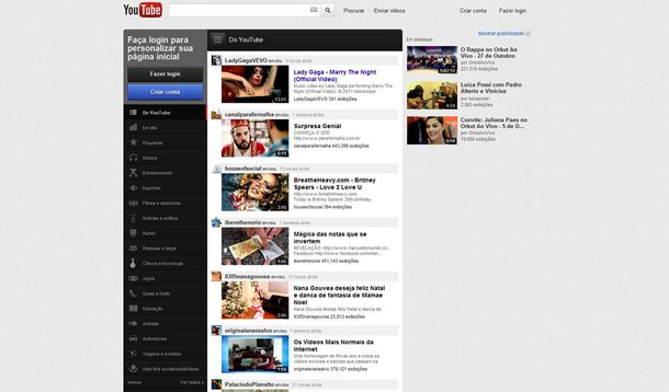 Youtube surpreende usuários com novo layout