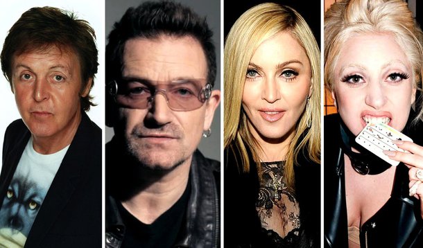 Paul McCartney, Bono Vox, Madonna e Lady Gaga vêm aí!