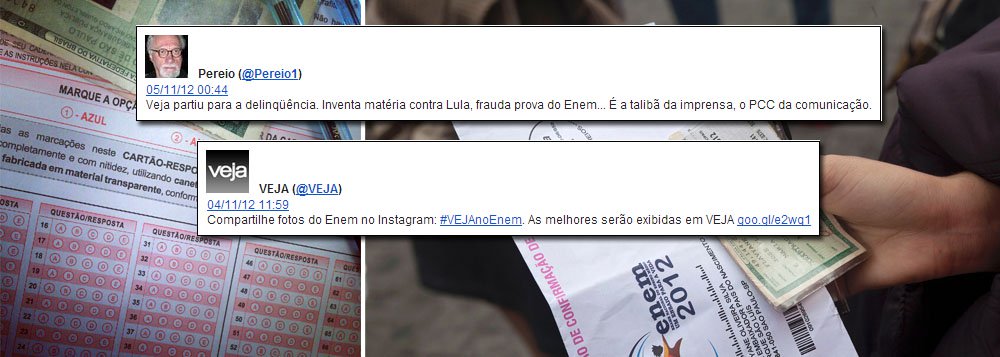  Twitter de Veja pediu fotos do Enem