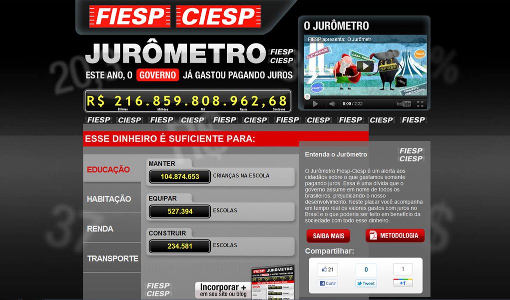 'Jurômetro' registra pagamento de R$ 216,82 bi em 2011