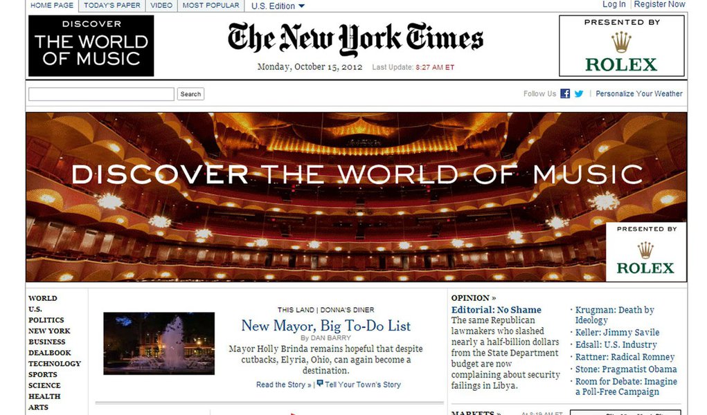 NYT busca brasileiros com site em português