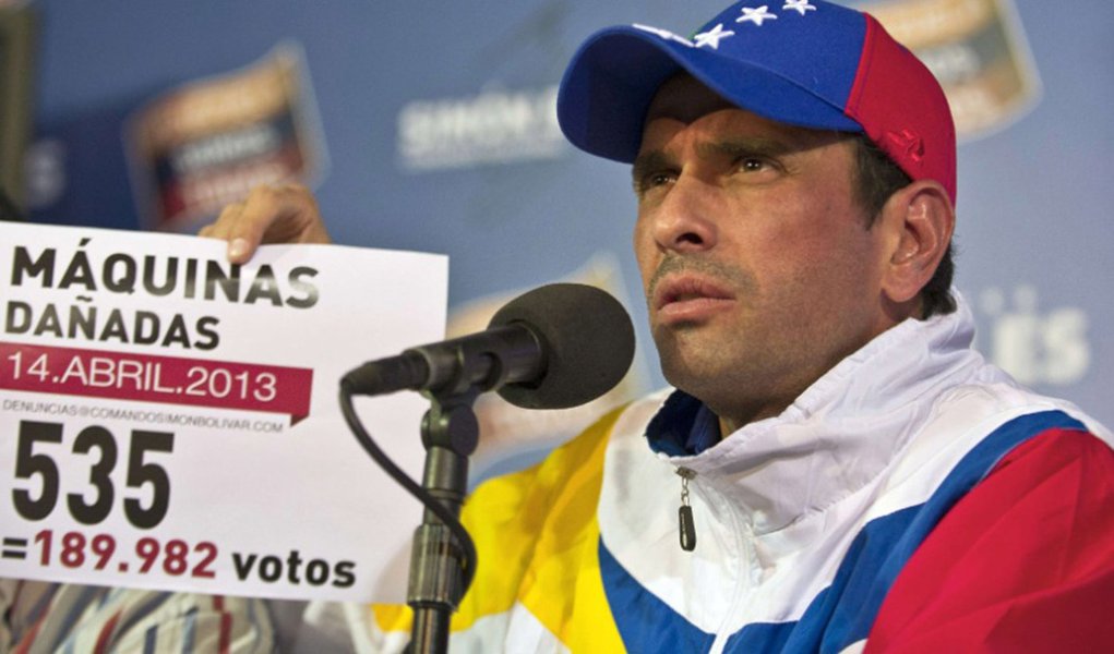 Capriles pede impugnação de eleições na Venezuela