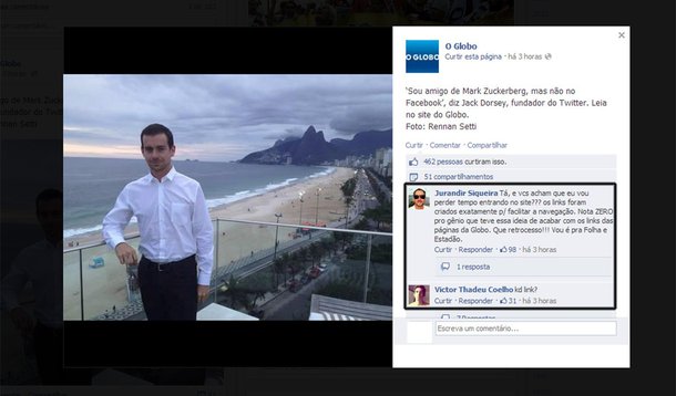 Globo comete suicídio no Facebook